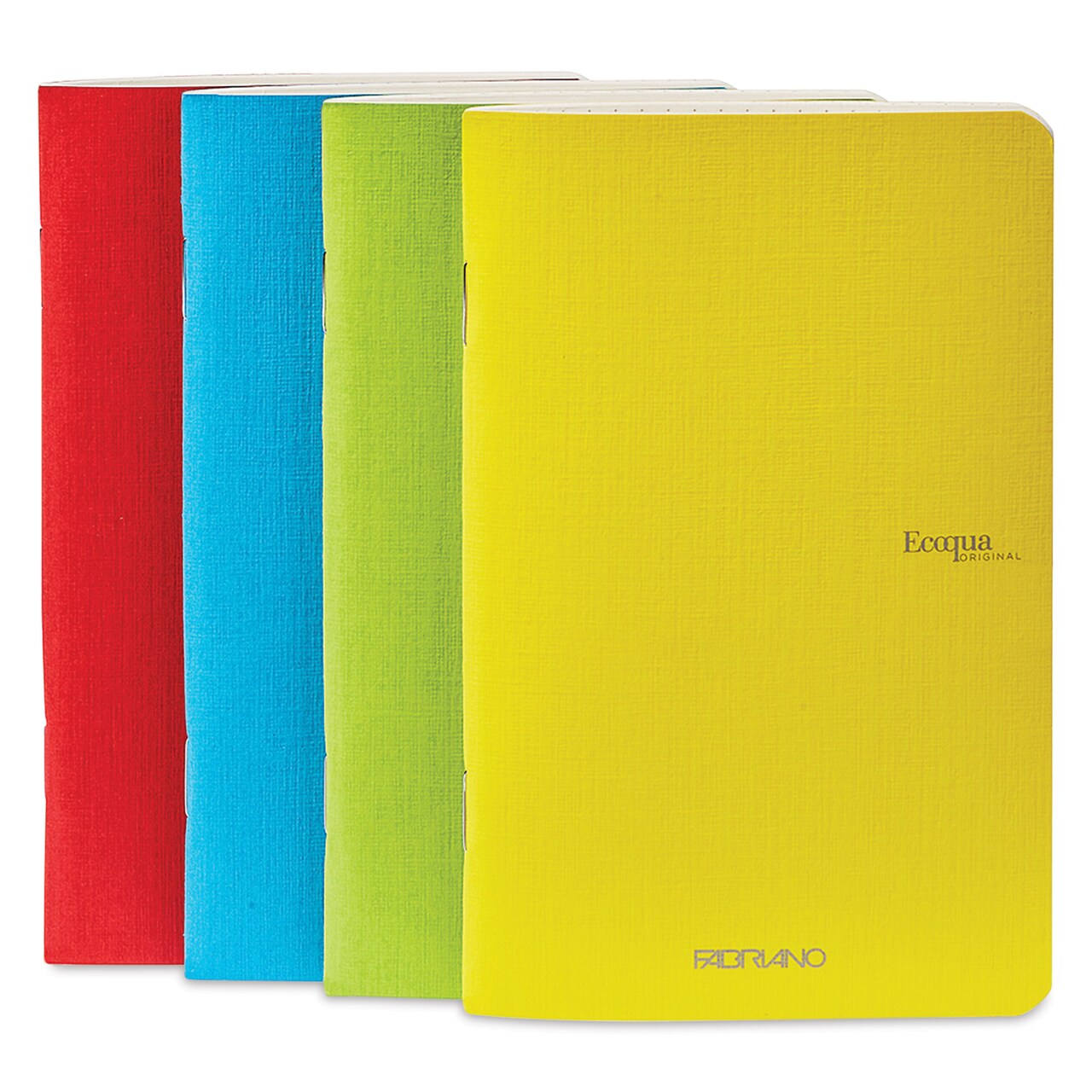 Fabriano EcoQua Staplebound Notebooks - Pkg of 4, Spring Colors, 3.5" x 5.5", Graph